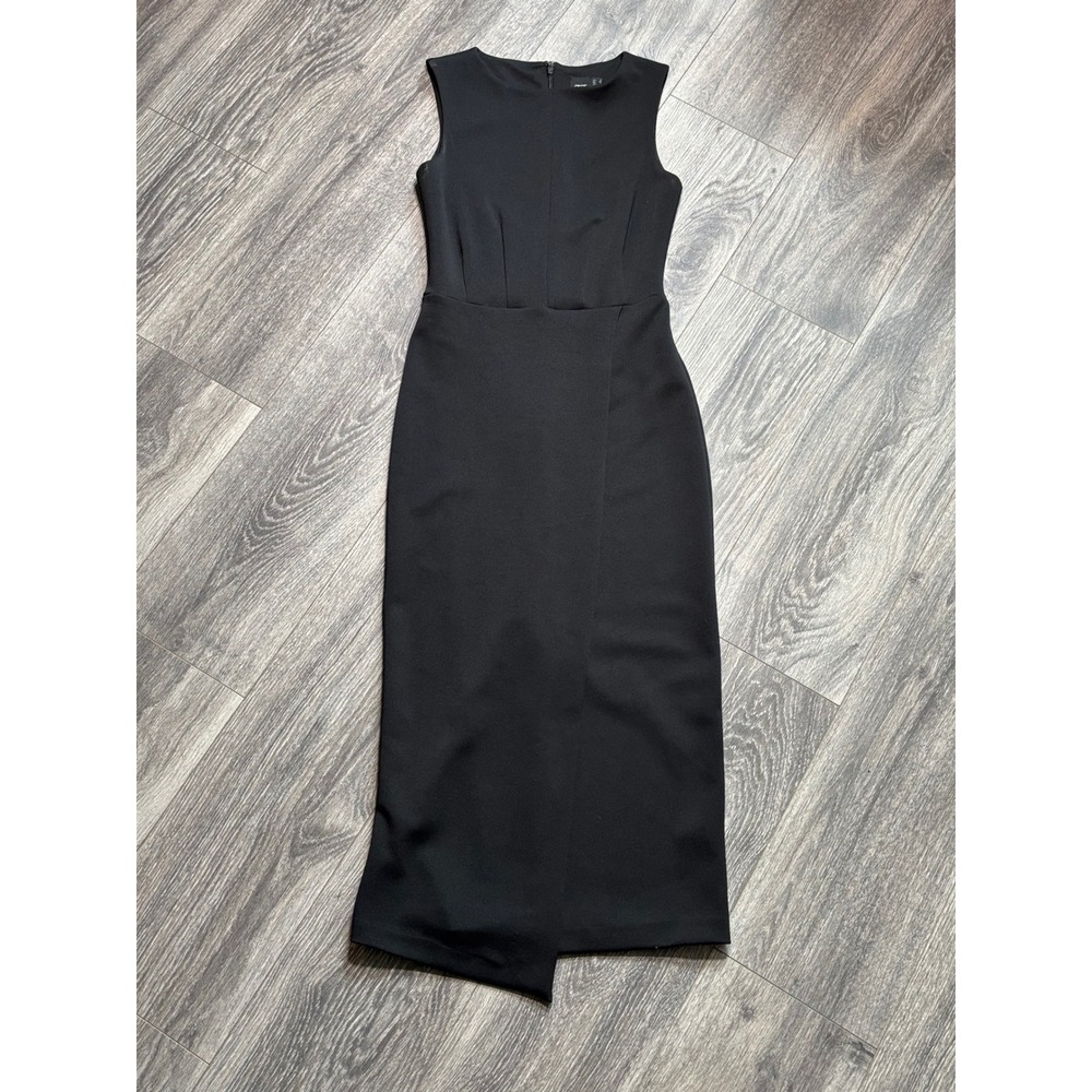 ASOS Black Pleated Wrap front sheath dress - Picture 2 of 10
